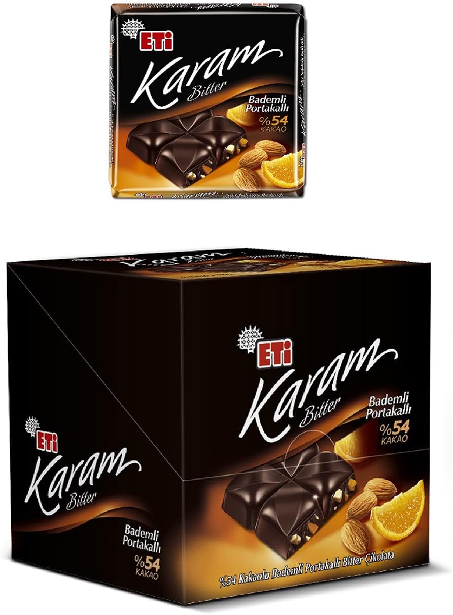 Eti Karam 54% Bitter Chocolate With Almond & Orange - 60g