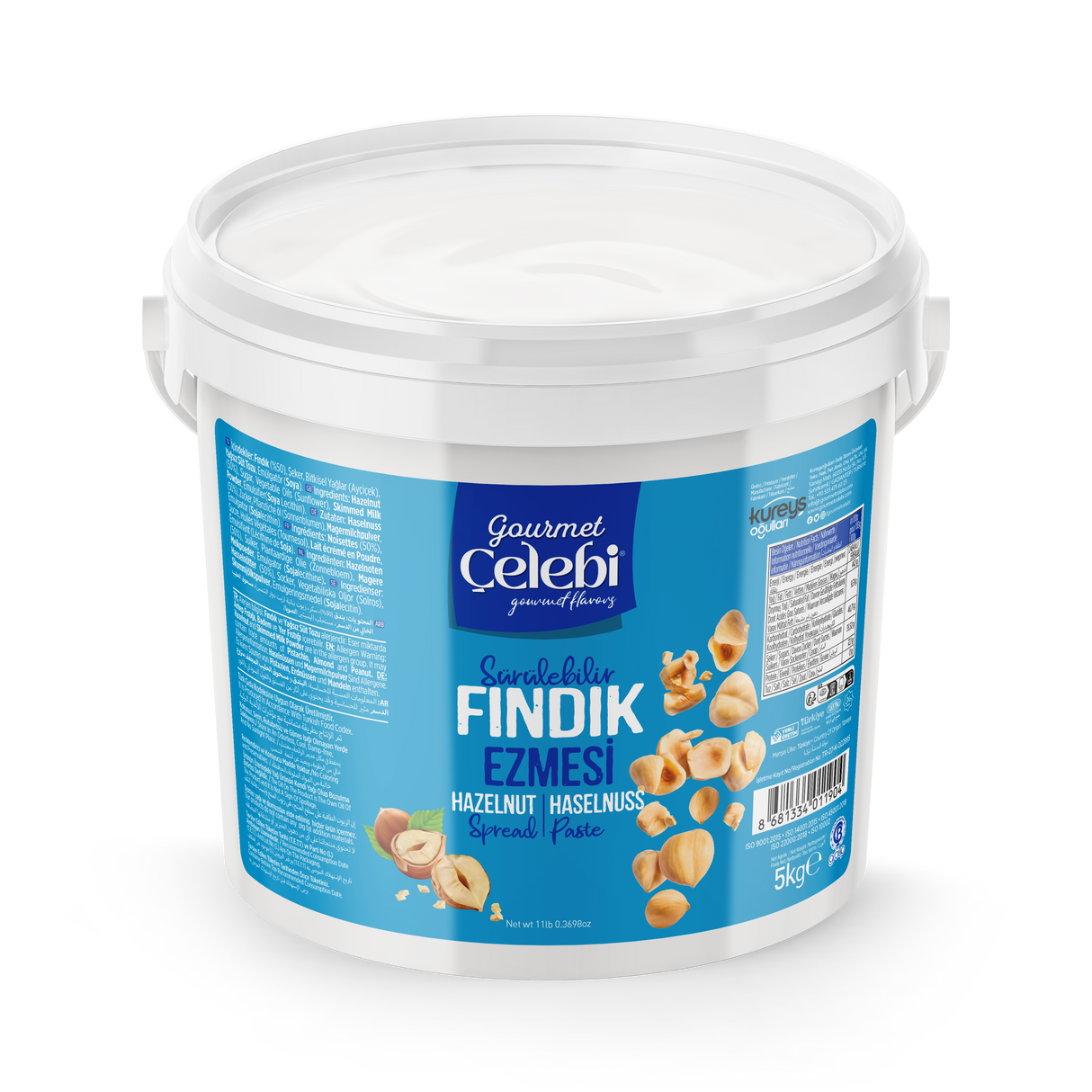 Celebiogullari Professional Hazelnut Spread (50% Hazelnut) - 500g, 1kg & 5kg Buckets