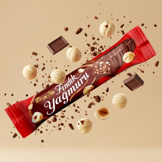 Beyoglu Hazelnut Rain Premium Milk Chocolate Bar with Chopped Roasted Hazelnuts - 1.23 oz (35g) - TryAladdin