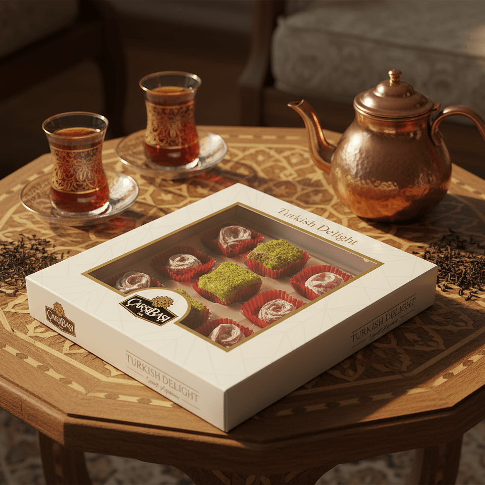 Carsibasi Premium Assorted Turkish Delight (Pistachio & Rose) - 180g Gift Box - TryAladdin