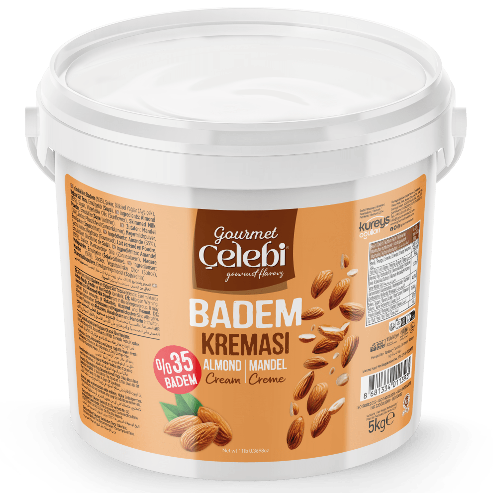 Celebiogullari Professional Almond Cream (35% Almond) - 500g, 1kg & 5kg Buckets - TryAladdin