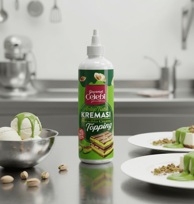 Celebiogullari Professional Pistachio Topping Sauce (20% Pistachio) - 250g, 500g & 800g Bottles - TryAladdin