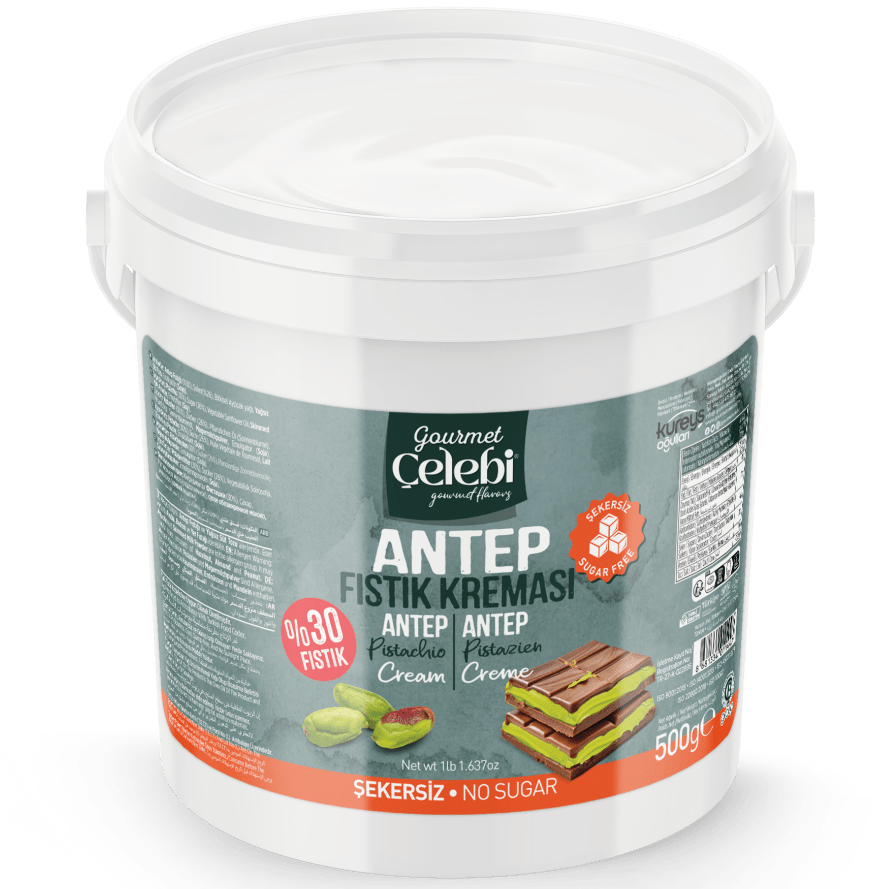 Celebiogullari Professional Sugar Free Antep Pistachio Butter (30%) - 500g, 1kg & 5kg Buckets - TryAladdin