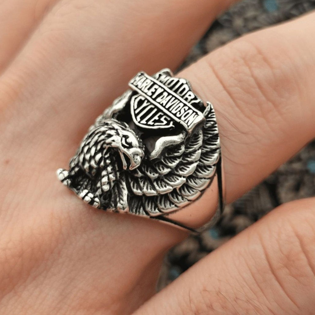 Harley Davidson Silver Ring - TryAladdin