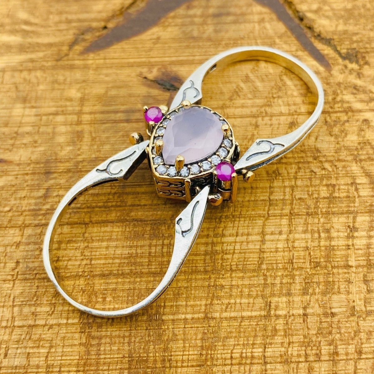 Reversible Turquoise - Pink Quartz Ring - TryAladdin