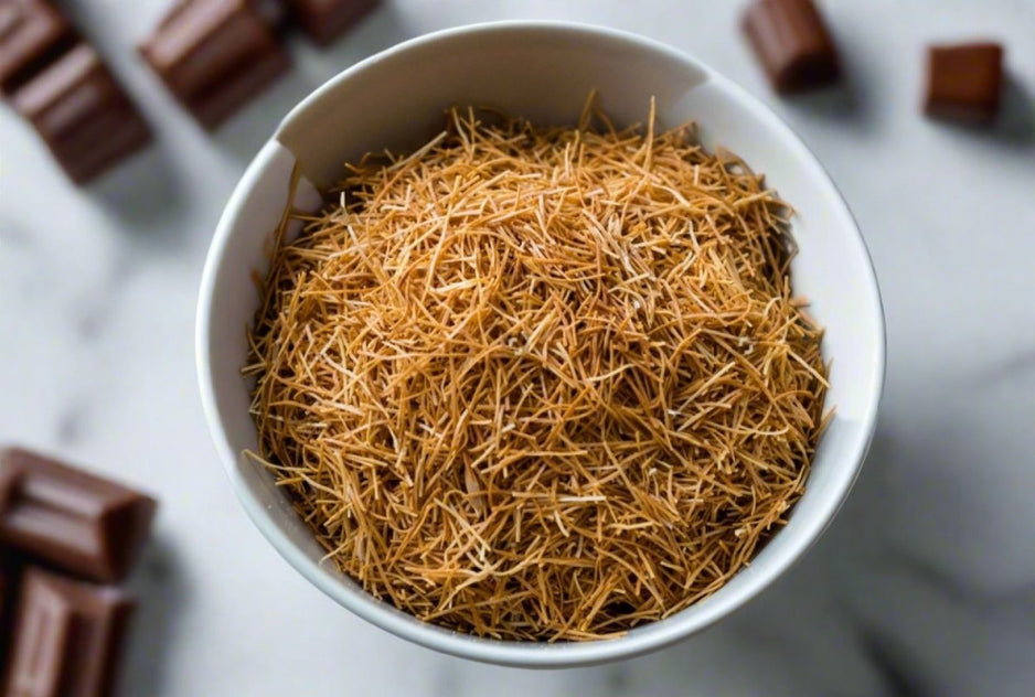 ドバイのチョコレートとデザートの準備用ローストカタイフィ/カダイフ