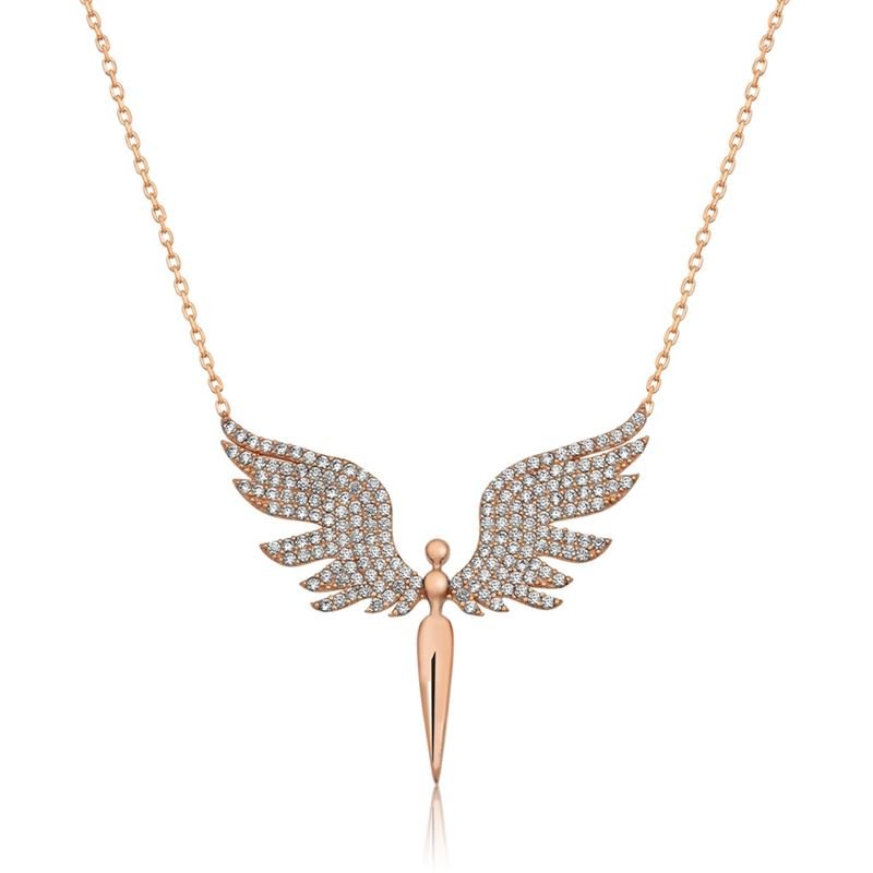 Taki | Michael Angel Winged Silver Necklace - TryAladdin