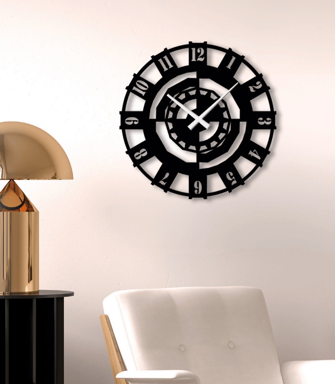 NR Dizayn | Decorative Metal Wall Clock with Mechanical Motifs - TryAladdin