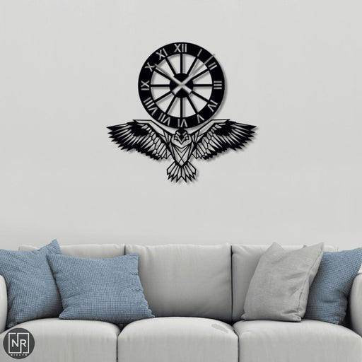NR Dizayn | Eagle Motif Decorative Metal Wall Clock NR Dizayn Wall Clocks