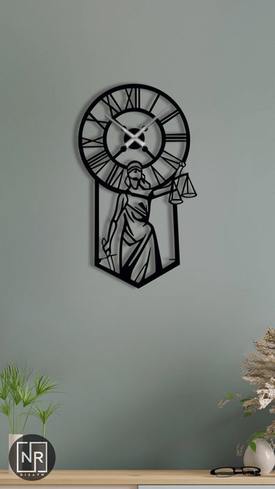 NR Dizayn | Justice Woman Decorative Metal Clock