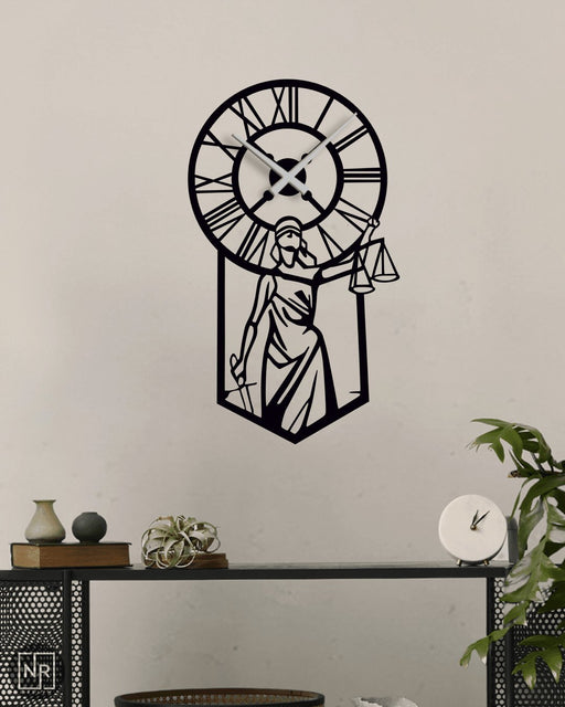 NR Dizayn | Justice Woman Decorative Metal Clock NR Dizayn Wall Clocks