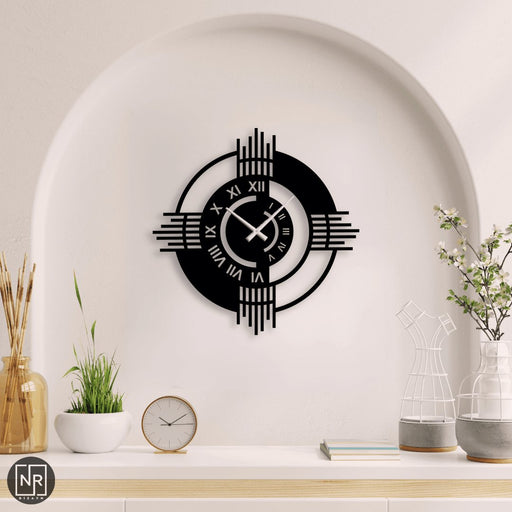 NR Dizayn | Roman Numeral Modern Metal Wall Clock