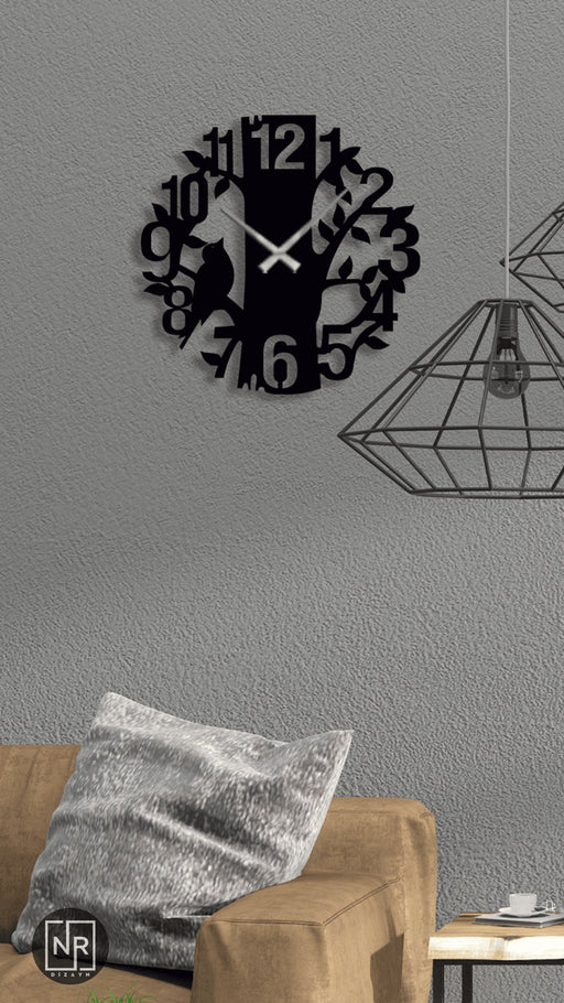 NR Dizayn | Tree Detailed Metal Wall Clock