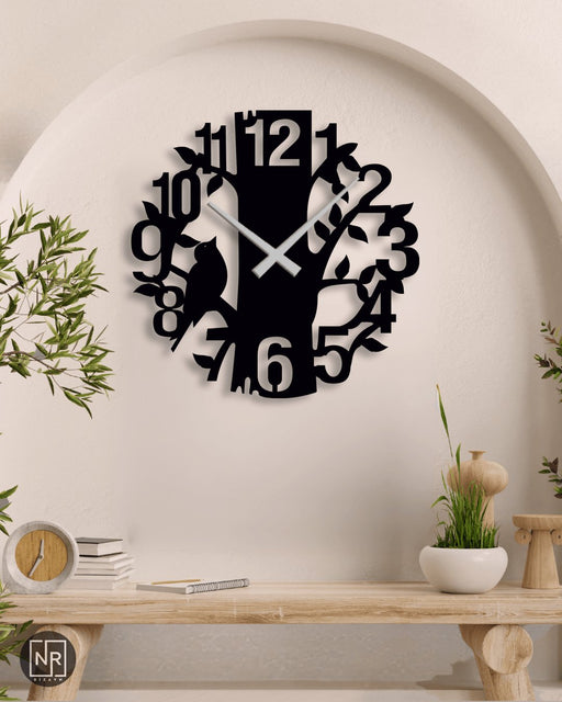 NR Dizayn | Tree Detailed Metal Wall Clock