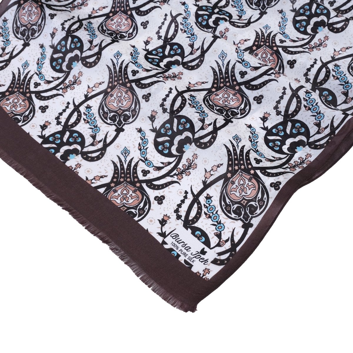 Sirali Lale Breathable Silk Scarf in Chocolate Brown Color - TryAladdin