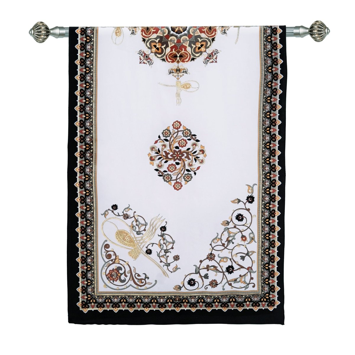 Tugra Breathable Lightweight Scarf in Black Color - TryAladdin