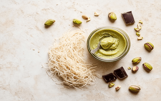 Roasted Kadayif and Pistachio Butter