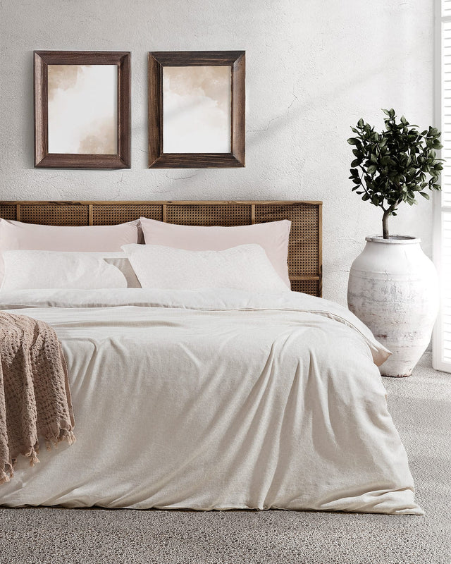 Viscose Cotton Blend Double Duvet Cover Set - Jacquard Weave
