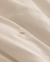 Saphir 100% Cotton Ranforce Embroidered King Duvet Cover Set - Natural