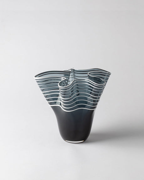 Artisan Handcrafted Glass Flower Vase - Medium Home Decor Accent