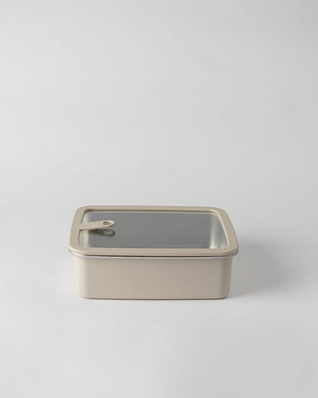 2400 ml Steel Food Storage Container with Lid - Soft Beige