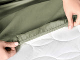 Twin Size 100% Cotton Sateen Fitted Sheet - Soft & Smooth Bedding