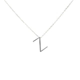 Sterling Silver 3D Z Initial Pendant Necklace - Personalized Elegance