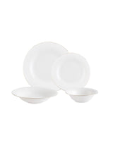 New Bone Porcelain 6-Person Dinnerware Set - White & Gold Design