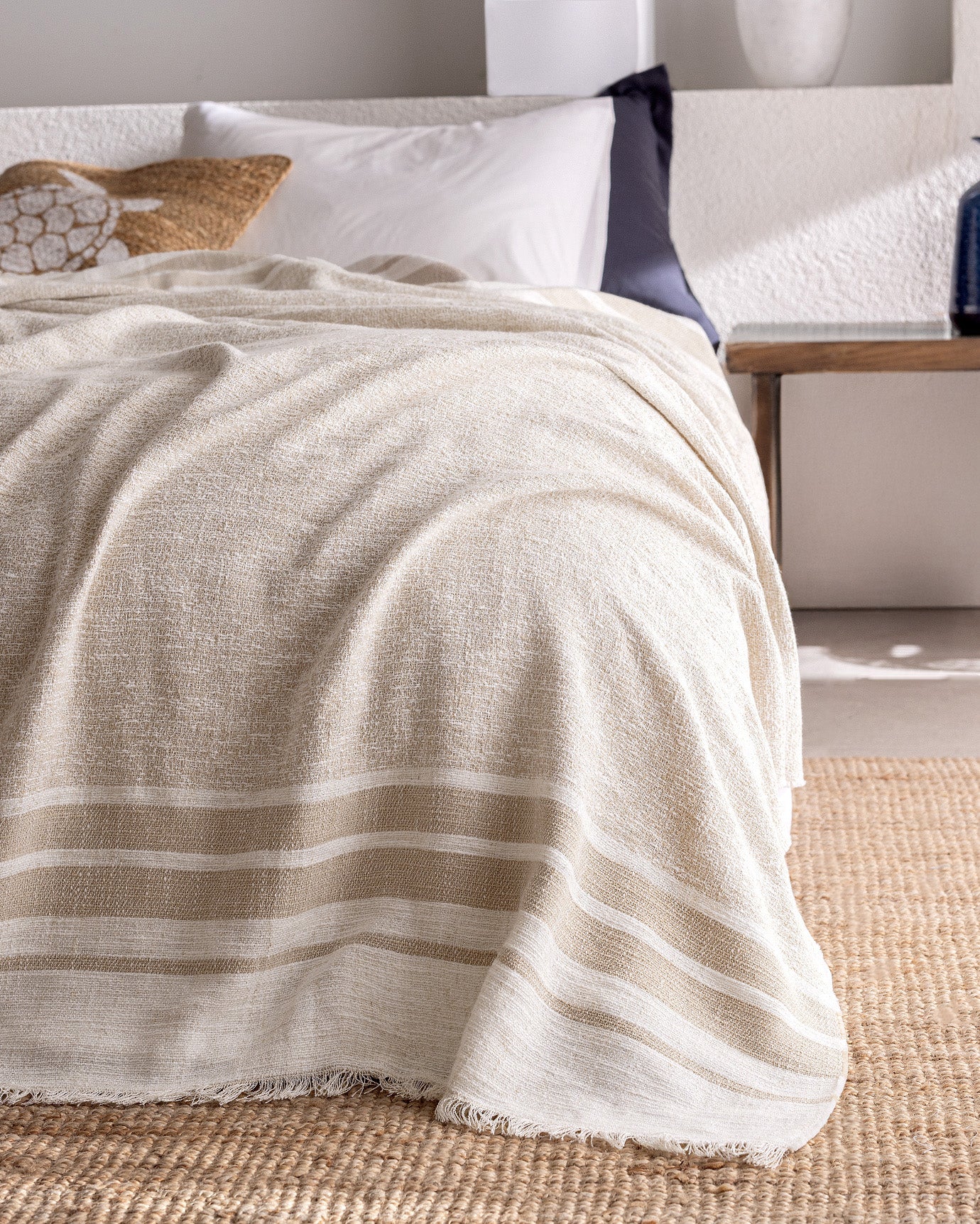 Cotton Blend Double Bedspread - Soft & Durable Weave