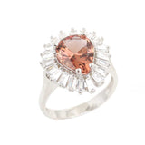 Sterling Silver Teardrop Zultanite & Baguette Zircon Ring