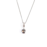 Elegant 925 Sterling Silver Round Mystic Topaz Pendant Necklace