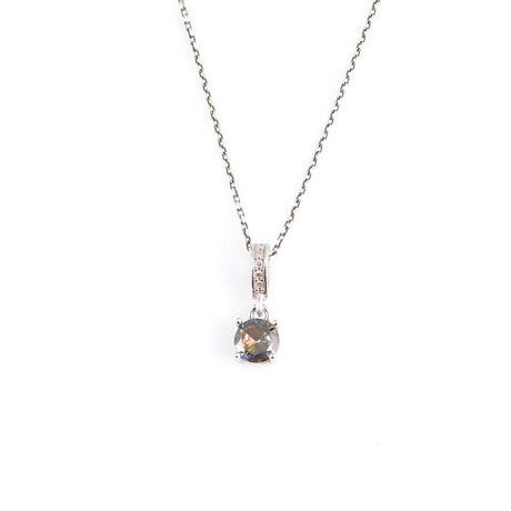 Elegant 925 Sterling Silver Round Mystic Topaz Pendant Necklace