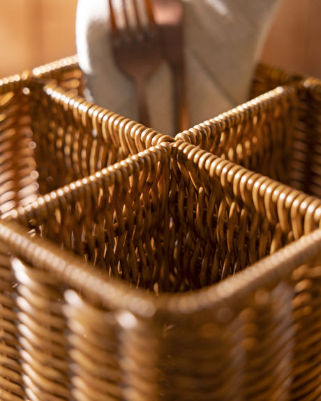 Natural Rattan Woven Organizer - Versatile Home Storage Basket