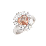 925 Sterling Silver Heart-Cut Zultanite & Zircon Halo Ring