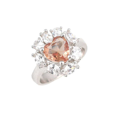 925 Sterling Silver Heart-Cut Zultanite & Zircon Halo Ring