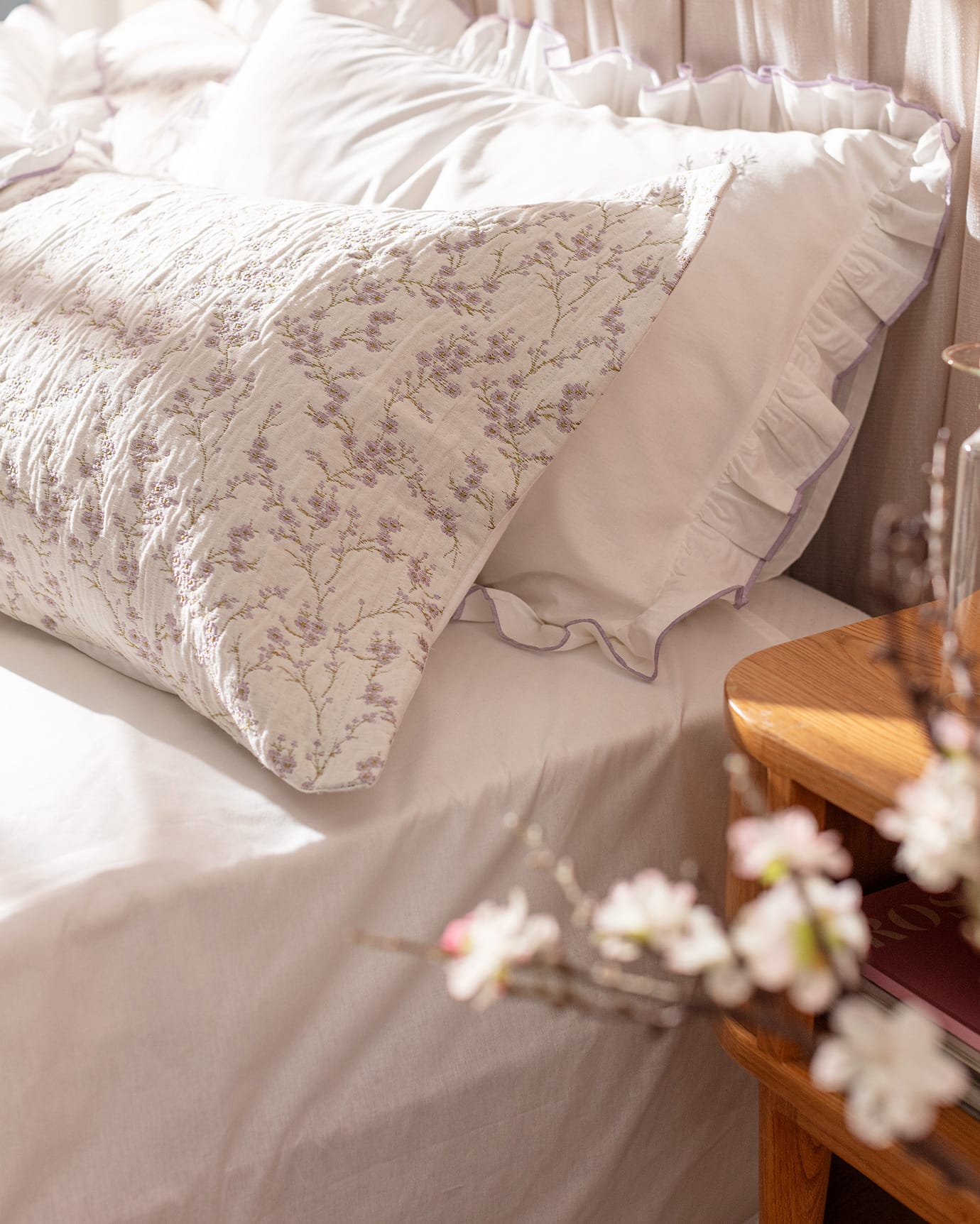 Marseille Double Bedspread Set, Purple Bedding
