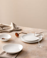 Nyt Bone Porcelæn 24-dele Middagsæt - Klassisk Hvid Elegance