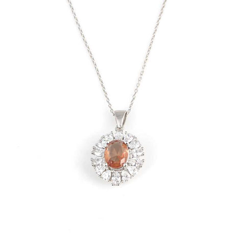 925 Sterling Silver Oval Zultanite & Zircon Entourage Necklace