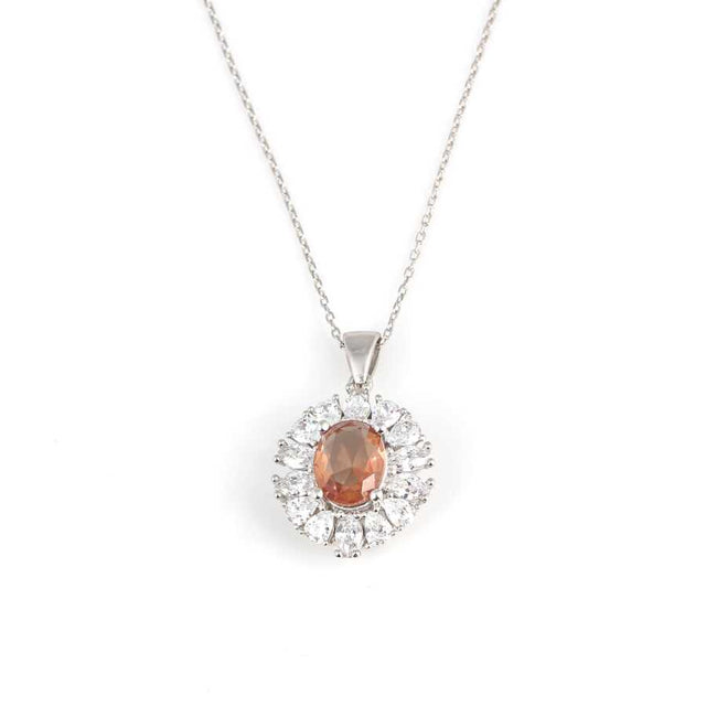 925 Sterling Silver Oval Zultanite & Zircon Entourage Necklace