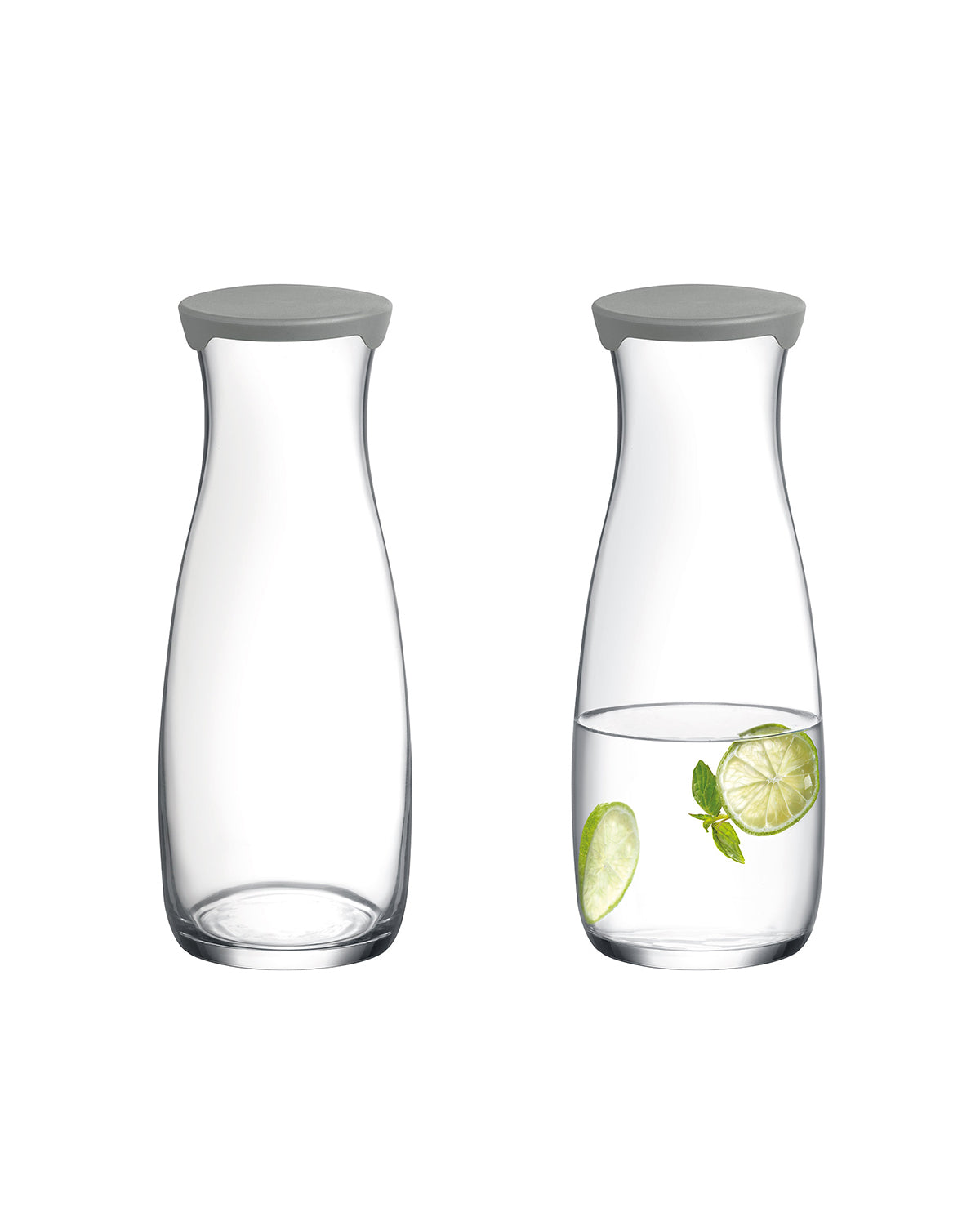 Clear Glass Lidded Carafe - Elegant Diamanta Design
