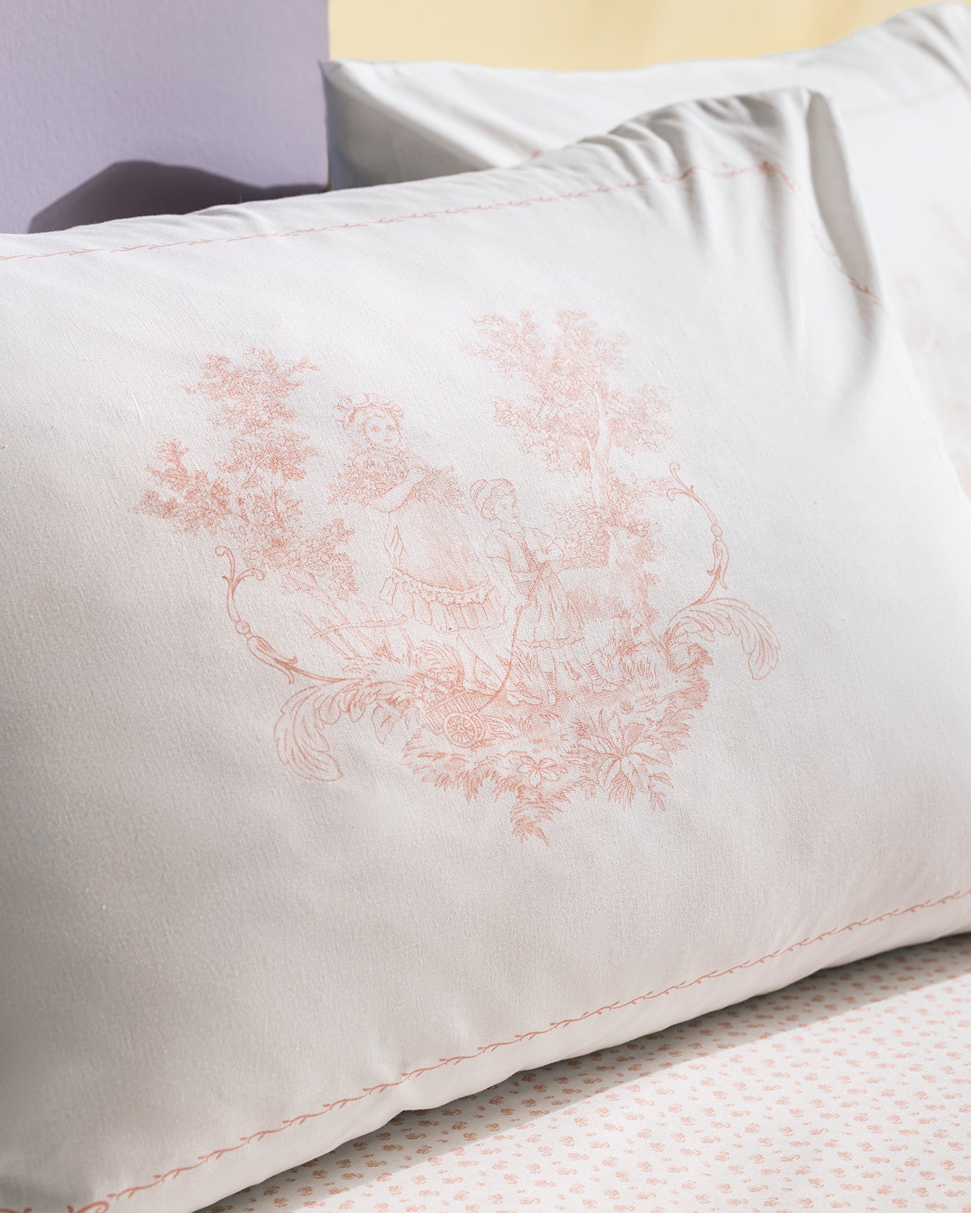 King Size 100% Cotton Pique Bedding Set, Blush Pink