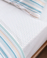 Twin Size 100% Cotton Ranforce Printed Duvet Cover Set, Turquoise