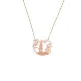 Sterling Silver Zirconia Maiden's Tower Necklace
