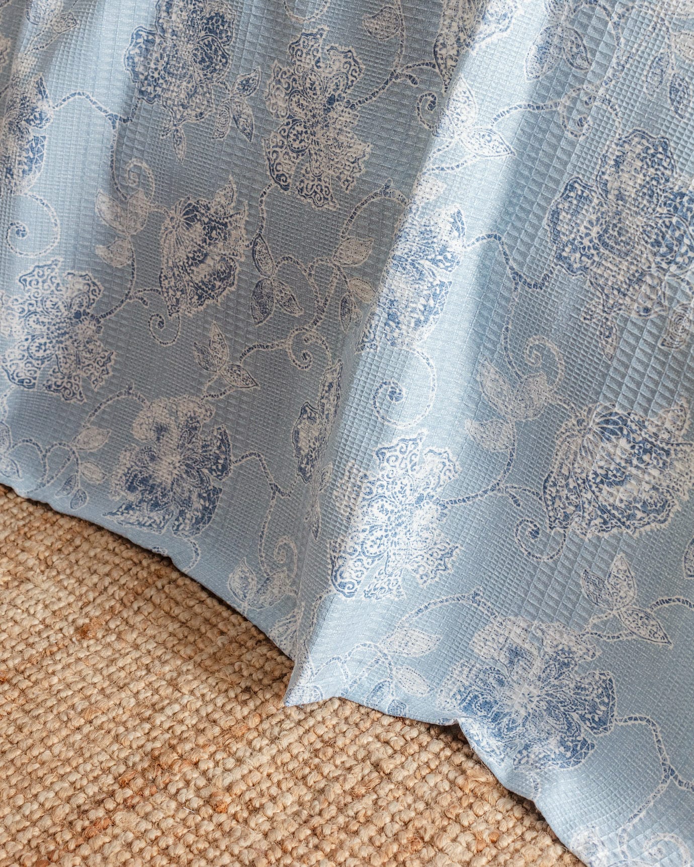 Berne Twin Size Printed Cotton Pique Bedding Set