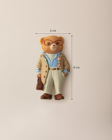 Resin Bonny Bear Magnet - Playful Beige & Blue Decor