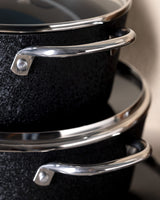 Titanium 7-Piece Nonstick Cookware Set, Black Pots and Pans