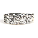 Sterling Silver Zircon Bracelet - Oval Filigree Design