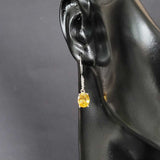 Professional Grade Sterling Silver Oval Yellow Citrine Earrings