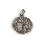 925 Sterling Silver Pendant - Ancient Roman Caesar Medallion