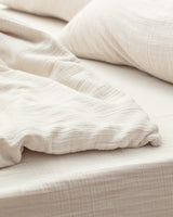 Marla Muslin Super King Size Duvet Cover Set with Fitted Sheet